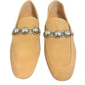 Marc Fisher Elenda Tan Neutral Suede Leather Loafer Comfort Shoe sz 8 NIB